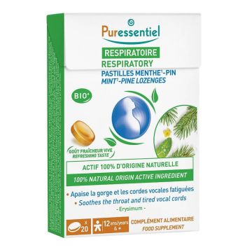 Puressentiel Pastile respiratorii pentru gât Mentă de pin x20