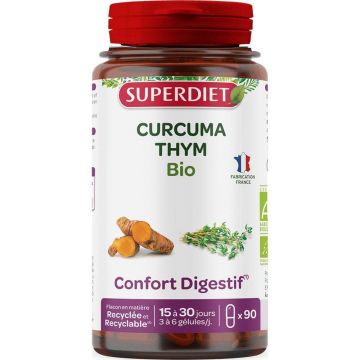 Superdiet Organic Turmeric Thyme 90 capsule