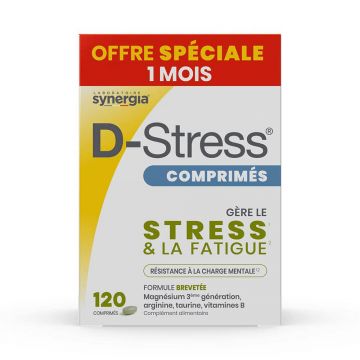Synergia D-Stress Tablete Eco Pack 120 Tablete 1 lună Synergia Tablete Eco Pack 1 lună 120 Tablete