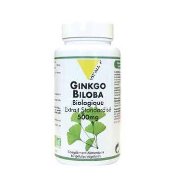 Vit'All+ Ginkgo Biloba Extract organic standardizat 500 mg 60 capsule