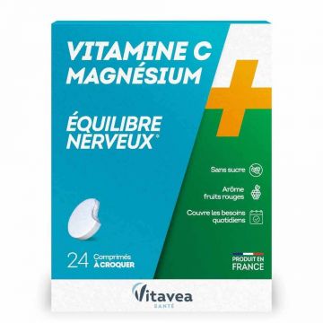 Vitavea Santé Vitamine C + Magneziu Equilibre nerveux 24 Tablete