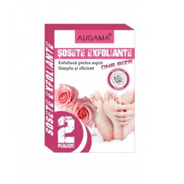 Augama Sosete exfoliante cu trandafir pentru talpi 2 perechi