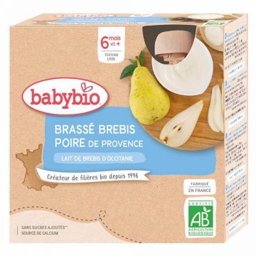 Babybio Lapte organic de oaie 6 luni Sticlă de băut 4x85g