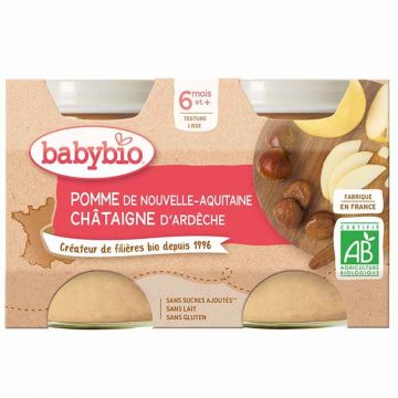 Babybio Mâncare de fructe oală păstârnac și șuncă de la 6 luni 2x200g