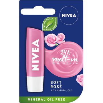 Balsam pentru buze Soft Rose, 4,8g, Nivea