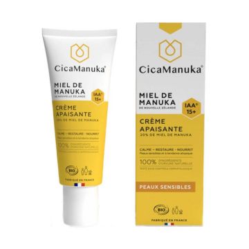 Cica Manuka Organic Soothing Cream cu miere de Manuka IAA15+ pentru piele sensibilă 75ml