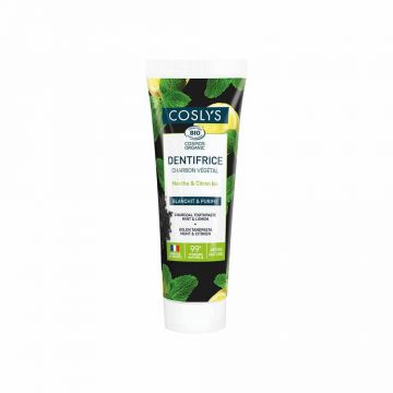 Coslys Pastă de dinți organică cu cărbune de lemn Mentă Lămâie 100g