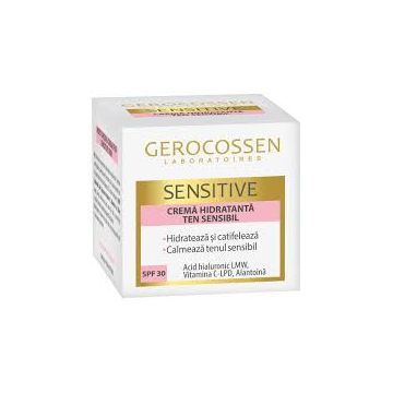Crema hidratanta pentru ten sensibil cu SPF 30 Sensitive, 50ml, Gerocossen