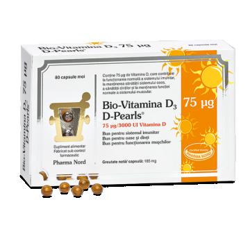 D-Pearls Bio-Vitamina D3, 80 capsule, Pharma Nord