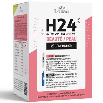 Flora Natura H24 Frumusețe și regenerarea pielii 10 fiole zi și 10 fiole noapte