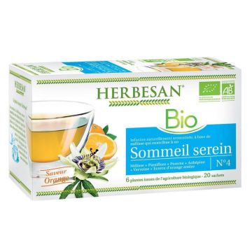 Herbesan Infuzie Melissa Passiflora Somn Organic Portocaliu 20 plicuri