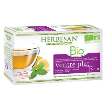 Herbesan Infuzie organică de coriandru pentru un abdomen plat Aroma de lămâie 20 pliculețe