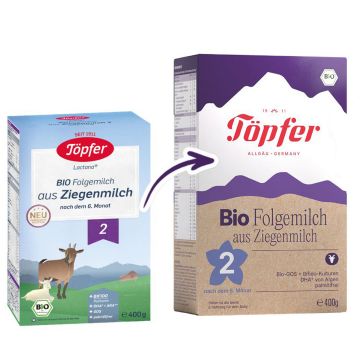 Lapte praf de capra Bio formula 2, 400g, Topfer