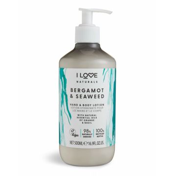 Lotiune de maini si corp Bergamot Seaweed Naturals, 500ml, I Love Cosmetics