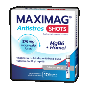 MaxiMag Antistres Shots, 10 flacoane, Zdrovit