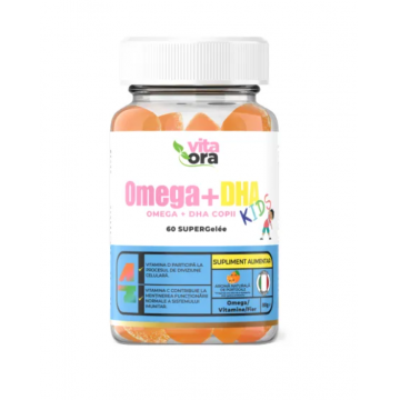 Omega + DHA Kids Jeleuri cu aroma de portocale 60 bucati