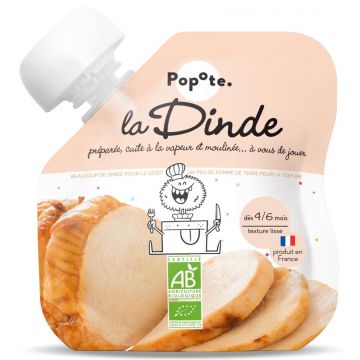 Piure cu carne de curcan 4-6 luni Bio, 60g, Popote