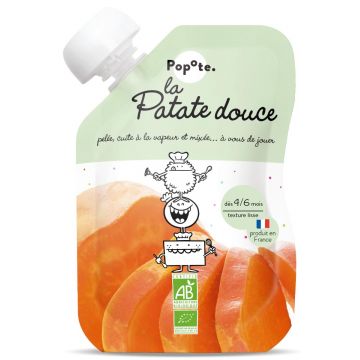 Piure cu cartofi dulci Bio, 4-6 luni, 120g, Popote
