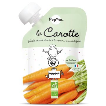 Piure cu morcovi 4-6 luni Bio, 120g, Popote