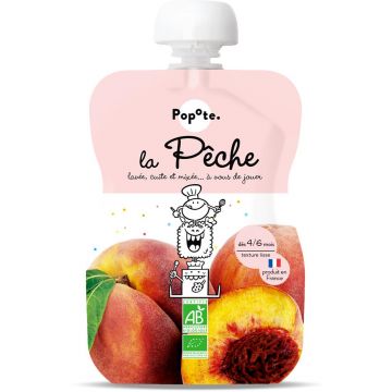 Piure cu piersici 4-6 luni Bio, 120g, Popote