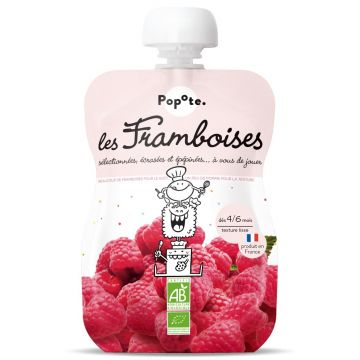 Piure cu zmeura 6 luni+ Bio, 120g, Popote