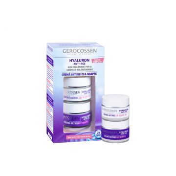 Set Crema antirid de zi si de noapte Hyaluron Anti-Age, 2 x 50ml, Gerocossen