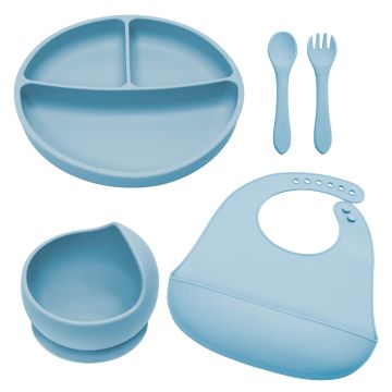 Set pentru diversificare din silicon Classic +6 luni Aqua Blue, 1 bucata, AppeKids