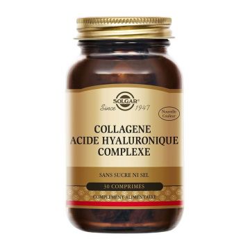 Solgar Colagen Acide Hyaluronique Complexe Beauté Peau 30 Comprimés