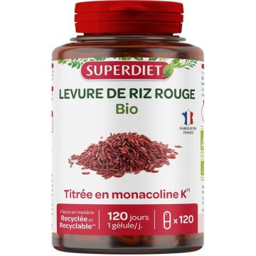 Superdiet Organic Red Yeast Rice 120 capsule