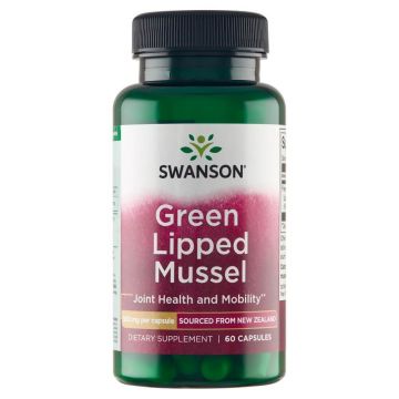 Swanson Green Lipped Mussel, midie verde liofilizată din Noua Zeelandă, 60 capsule