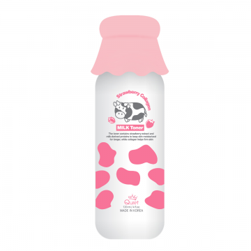 Toner facial cu lapte si colagen & capsuni, 120ml, Quret