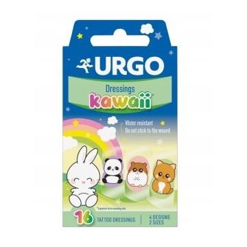 Urgo Kawaii Tattoo Dressings 3+ Pansamente pentru copii, 16 bucăți - Pe termen lung!