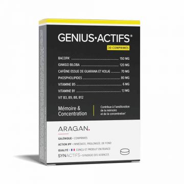 Aragan Synactifs GeniusActifs Memorie și concentrare 30 de tablete