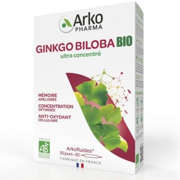 Arkopharma Arkofluids Organic Gingko Biloba 20 bulbi