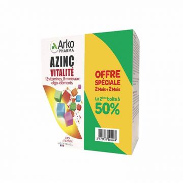 Arkopharma Azinc Form și Vitalitate Vitamine C, E, Zinc Dès 15 Ans 2x120 capsule