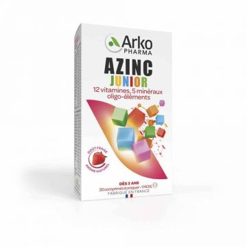 Arkopharma Azinc Vitamine C, E, Zinc Junior Strawberry 30 comprimate masticabile