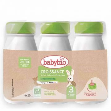 Babybio Lait Croissance Bio De la 10 luni 6x25cl