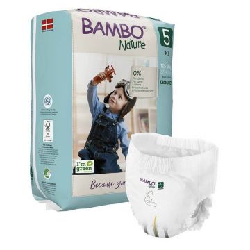 Bambo Nature Scutece mărimea 5 de la 12 la 18 kg x38