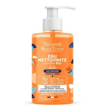 Beauterra Bio Baby Cleansing Water Piele sensibilă, corp și păr 250ml