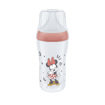 Biberon Perfect Match, + 3 luni, Rosu, Minnie, 260 ml, Nuk