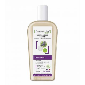 Dermaclay Organic Argilla Blanc Șampon de tratament pentru îndepărtarea căderii părului 250ml