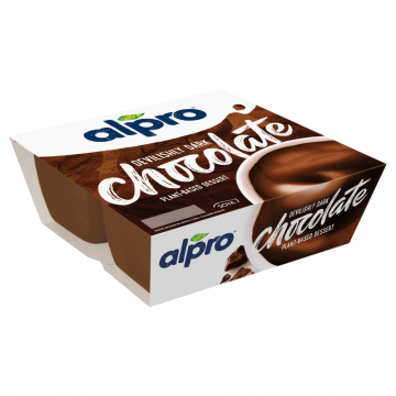 Desert din soia cu ciocolata neagra, 4x125 g, Alpro