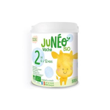 Juneo Lapte organic de vacă pentru bebeluși 2-a vârstă de la 6 la 12 luni 900g