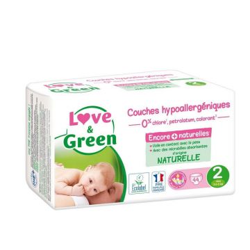 Love&Green Scutece hipoalergenice mărimea 2 de la 3 la 6 kg x44