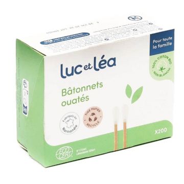 Luc Et Lea Ouate bastoane pentru adulți 100% bumbac organic superior și papier x200