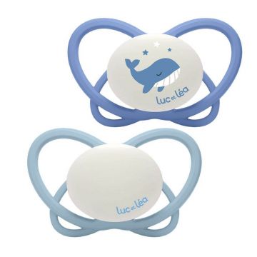 Luc Et Lea Suzete fiziologice din silicon fără inele Noapte de la 0 la 6 luni x2