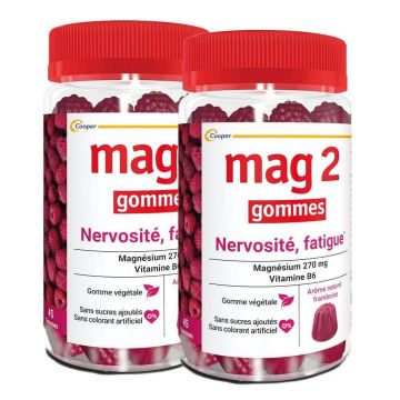 Mag 2 Magneziu + Vitamine B6 Zmeură 2x45 Gumă