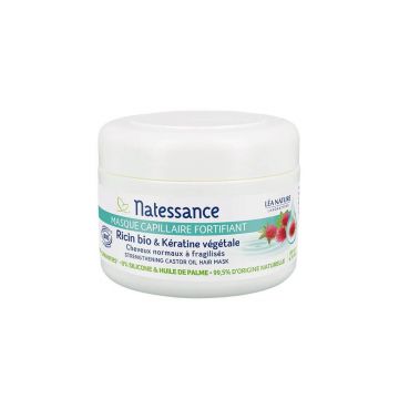 Natessance Mască de păr fortificantă - ricin organic și keratină vegetală 200 ml