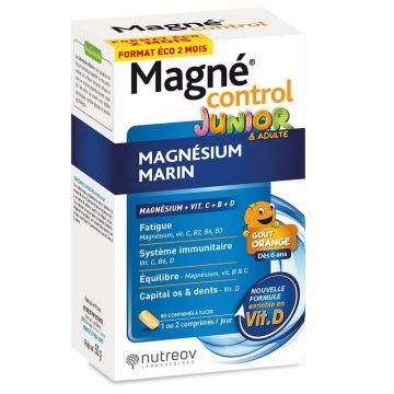 Nutreov Magnécontrol Marine Magnesium pentru Juniori și Adulți Goût orange 60 comprimate