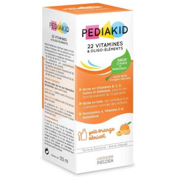 Pediakid 22 Vitamine și oligoelemente Sirop de portocale și caise 125 ml